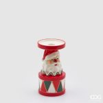 SANTA-CLOWN HOLDER H17 D9,5 C3 COD. 020653,740 edg enzo de gasperi vela castiçal natal pai natal palhaço payaso papá noel candelabro vela mesa