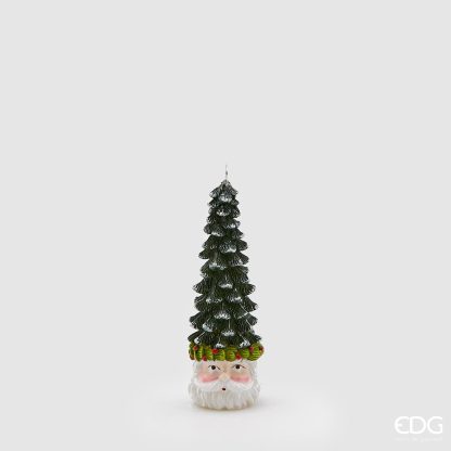 vela navidad papá noel cabeza cabeça pai natal natal mesa decoração edg enzo de gasperi BABBO HEAD-PINE CANDLE H14 C1 COD. 613626,170 VARIATION WHITE GREEN