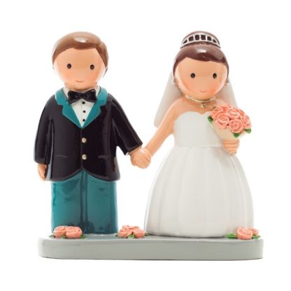Casal de noivos com base (flores rosa) Referência 17533 Referência 17532 boda casamento topo de bolo