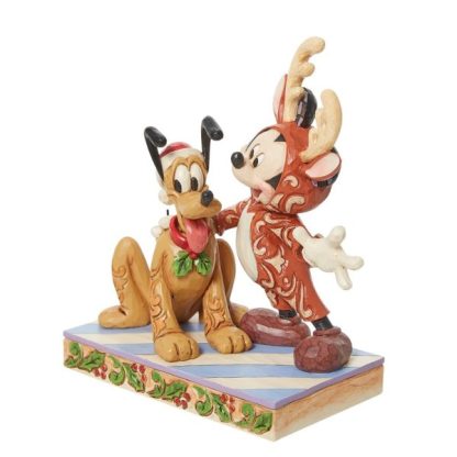 Mickey & Pluto Christmas Figurine 6013059 disney traditions natal navidad