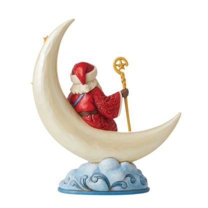 Santa on Crescent Moon Figurine 6012900 jim shore heartwood creek papá noel navidad pai natal