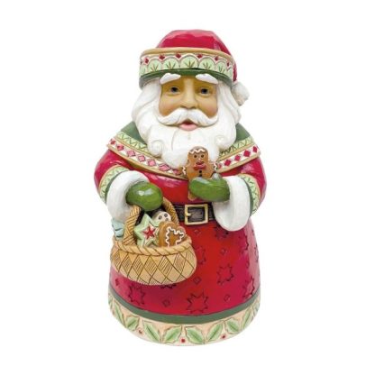 Pint Sized Santa with Cookies Figurine 6012965 Traditional Heartwood Creek Collection jim shore papá noel pai natal gingerbread
