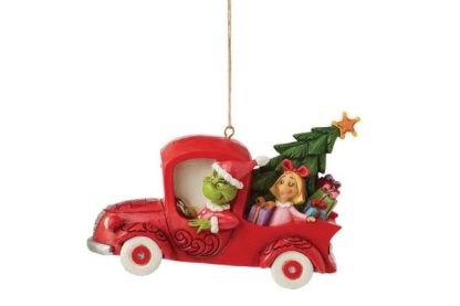 The Grinch in a Red Truck Hanging Ornament 6012706 jim shore heartwood creek natal navidad papá noel grinch max