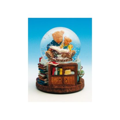 43601 snow globe reading bear music box globo de neve snowglobe caixa de música