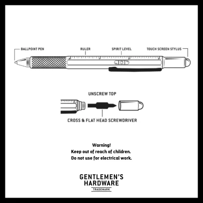 Gentlemen's Hardware 6-in-1 Tooling Pen cenata boligrafo
