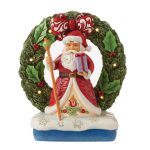 Santa in Wreath Figurine 6012937 çpai natal papá noel jim shore heartwood creek natal navidad