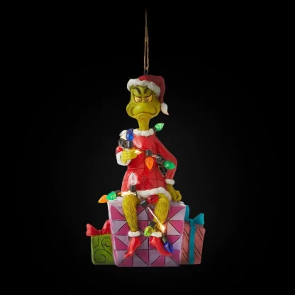 The Grinch Wrapped in Lights Hanging Ornament 6012709 jim shore heartwood creek grinch natal navidad
