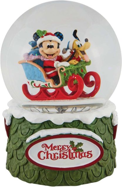 Mickey and Pluto Christmas Waterball 6009581 "Laughing All the Way" bola de nieve navidad disney globo de neve disney mickey pluto natal