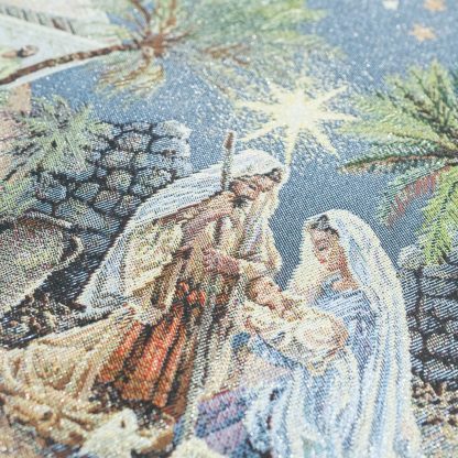 jacquard toalha caminho de mesa runner natal navidad mantel camino de mesa presépion sagrada família cojine almofada natal presépio