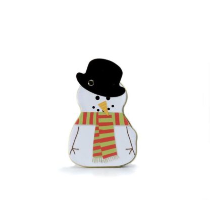 Snowman movable Hat Tin box SILVER CRANE lata boneco de neve natal navidad