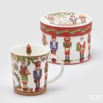 PORCELL.SVAS.MUG.W/MAN.H9.5(350ML)9 COD. 011929,170 VARIATION WHITE GREEN caneca quebra-nozes natal vaso navidad cascanueces nutcracker