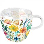 Double-walled glass Vibrant spring white Article number 14418430 caneca flores vidro