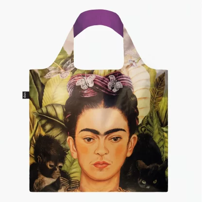 Frida Kahlo Self Portrait with Hummingbird Recycled Bag FK.SP.R loqi bags sacos bolsos reutilizáveis
