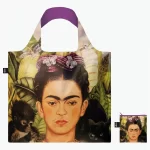 Frida Kahlo Self Portrait with Hummingbird Recycled Bag FK.SP.R loqi bags sacos bolsos reutilizáveis