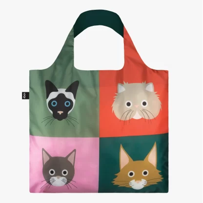 Stephen Cheetham Cats Recycled Bag SC.CA.R loqi bags sacos reutilizáveis bolsos reutilizables gatos