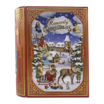 Large Book Heavenly Christmas red silver crane tin lata natal navidad noel livro libro 10580187