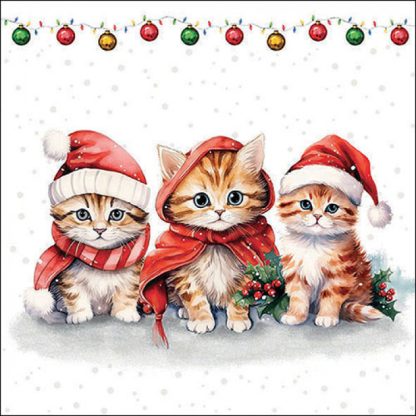 Napkin 33 Funny cute kittens FSC Mix Article number 33319105 ambiente guardanapo natal servilleta navidad