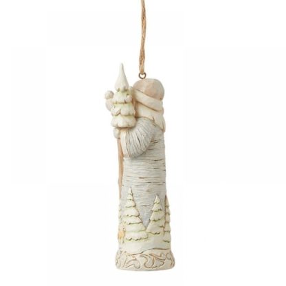 White Woodland Birch Bark Santa Hanging Ornament 6015164 From the White Woodland jim shore pai natal papá noel navidad natal colecção