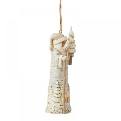 White Woodland Birch Bark Santa Hanging Ornament 6015164 From the White Woodland jim shore pai natal papá noel navidad natal colecção