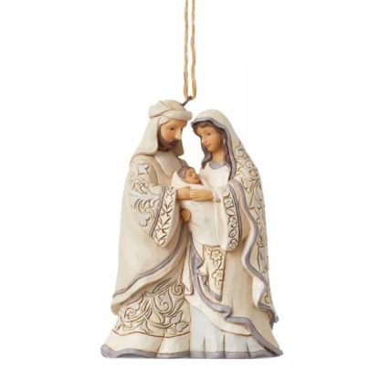 White Woodland Holy Family Hanging Ornament 6015165 pai natal papá noel natal navidad jim shore heartwood creek presépio belén natividad