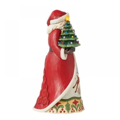 Santa Figurine with LED Vintage Tree 6015495 pai natal papá noel natal navidad jim shore heartwood creek presépio belén natividad