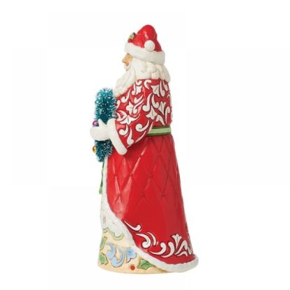 Santa Figurine with Sisal Wreath 6015496 pai natal papá noel natal navidad jim shore heartwood creek