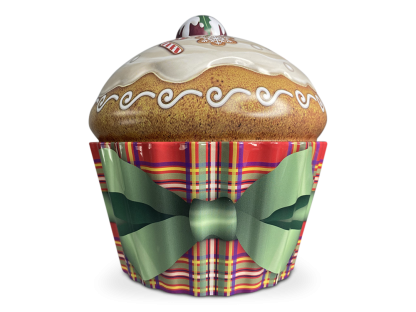 Large Cupcake Xmas Pudding lata silver crane company lata latita natal navidad