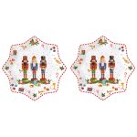 easylife chávenas tazas café navidad natal Set 2 porcelain coffee cups with saucers 100 ml VINTAGE NUTCRACKER v1001 Set 2 porcelain dessert plates Ø 20 cm VINTAGE NUTCRACKER