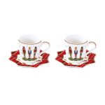 chme christmas memories easylife chávenas tazas café navidad natal Set 2 porcelain coffee cups with saucers 100 ml VINTAGE NUTCRACKER