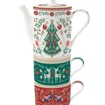 r1346chfo Prato Estrela porcelana Christmas Folk 22.5cm: Easylife prato estrela louça vajillas easylife bule titera