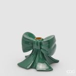 edg ezno de gasperi castiçal laço candelabro natal navidad mesa BOW CANDLE HOLDER H.11 L.13 L.13 C4 Cod. 4400165A700