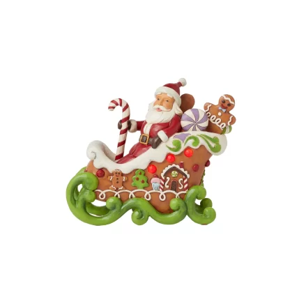 enesco jim shore heartwood creek pai natal papá noel Gingerbread Sleigh 6015409