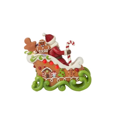 enesco jim shore heartwood creek pai natal papá noel Gingerbread Sleigh 6015409