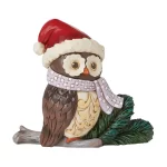 Christmas Owl with Santa Hat Mini 6015462 mocho natal santa claus jim shore heartwood creek