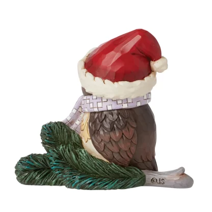 Christmas Owl with Santa Hat Mini 6015462 mocho natal santa claus jim shore heartwood creek