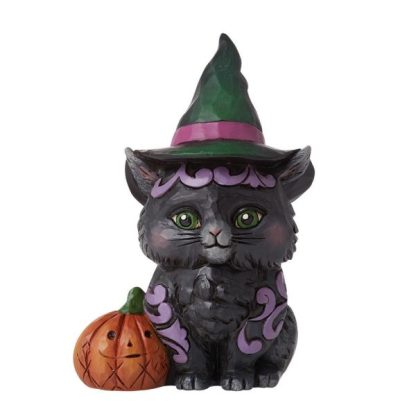 Black Cat Mini Figurine 6012747 halloween jim shore heartwood creek gato preto