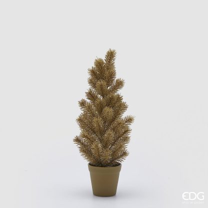 GLITTER PINE WITH VASE H.47 C4 Cod. 6900057A010 Variation GOLD edg enzo de gasperi pinheiro pino