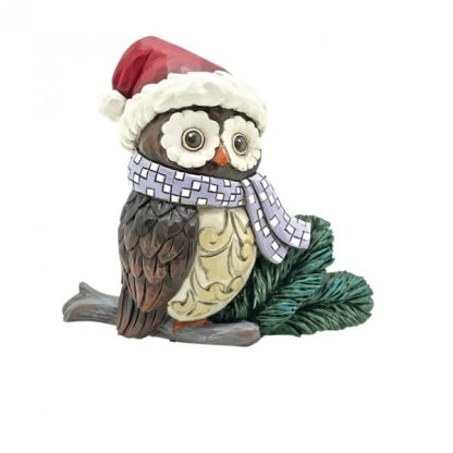 Christmas Owl with Santa Hat Mini 6015462 mocho natal santa claus jim shore heartwood creek