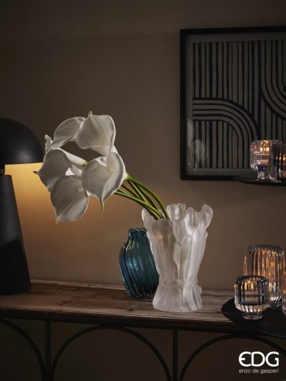 TULIP VASE SATIN H30 D22 C3 Cod. 108309,100 Available from: 2024-08-29 Variation WHITE en«dg enzo de gasperi vaso vidro tulipas jarrón tulipanes