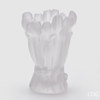 TULIP VASE SATIN H30 D22 C3 Cod. 108309,100 Available from: 2024-08-29 Variation WHITE en«dg enzo de gasperi vaso vidro tulipas jarrón tulipanes