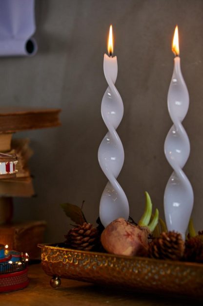 FLAME CANDLE 270X22 CF12PCS LACQUERED Cod. 611664,100 Variation WHITE vela torcida branca castiçal candelabro