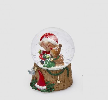 enzo de gasperi edg bola de nieve navidad papá noel globo de neve natal pai natal ELF WATER BALL WITH REINDEER 2 ASS. H.9 D.6.5 C4 Cod. 8100393A999