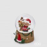 enzo de gasperi edg bola de nieve navidad papá noel globo de neve natal pai natal ELF WATER BALL WITH REINDEER 2 ASS. H.9 D.6.5 C4 Cod. 8100393A999