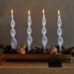 FLAME CANDLE 270X22 CF12PCS LACQUERED Cod. 611664,100 Variation WHITE vela torcida branca castiçal candelabro