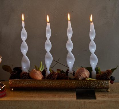 FLAME CANDLE 270X22 CF12PCS LACQUERED Cod. 611664,100 Variation WHITE vela torcida branca castiçal candelabro