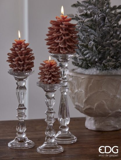 PINE CONE CANDLE H.13.5 D.11 C4 Cod. 6100158A976 edg enzo de gasperi pina piña pinha pinheiro vela