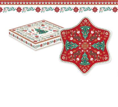 R1484CHFO - Prato Estrela porcelana Christmas Folk 22.5cm: Easylife prato estrela louça vajillas easylife