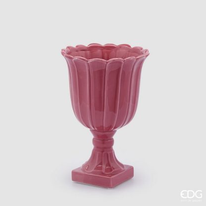 TULIP VASE BOWL WITH FOOT H.35 D.24 C4 Cod. 1100214A553 Variation DARK PINK edg enzo de gasperi jarrón taza taça jarro jarra vaso VASE VASE