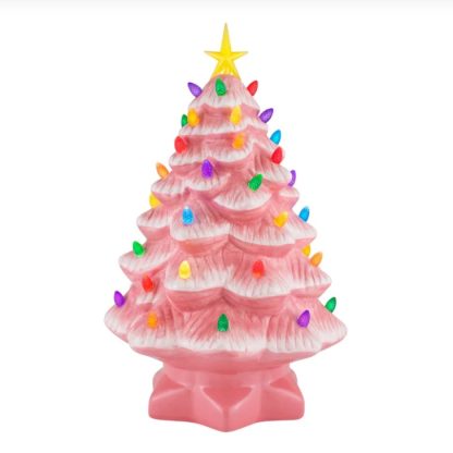 Nostalgic Ceramic Christmas Tree pink natal cerâmica pinheiro natal mr. christmas