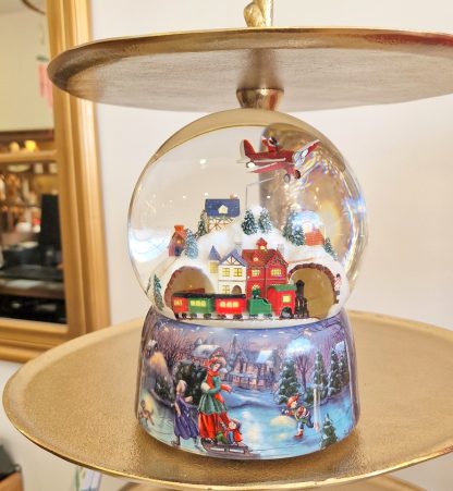 64062 snowglobe aeroplane navidad chrismas papá noel santa claus pai natal avioneta globo de neve caixa de música